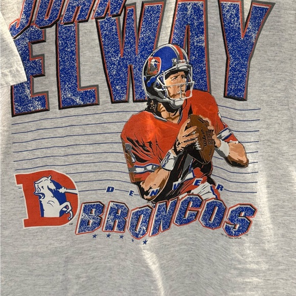 Rare Vintage 1994 John Elway Denver Broncos T Shirt Men’s L Made in the USA - Picture 3 of 9